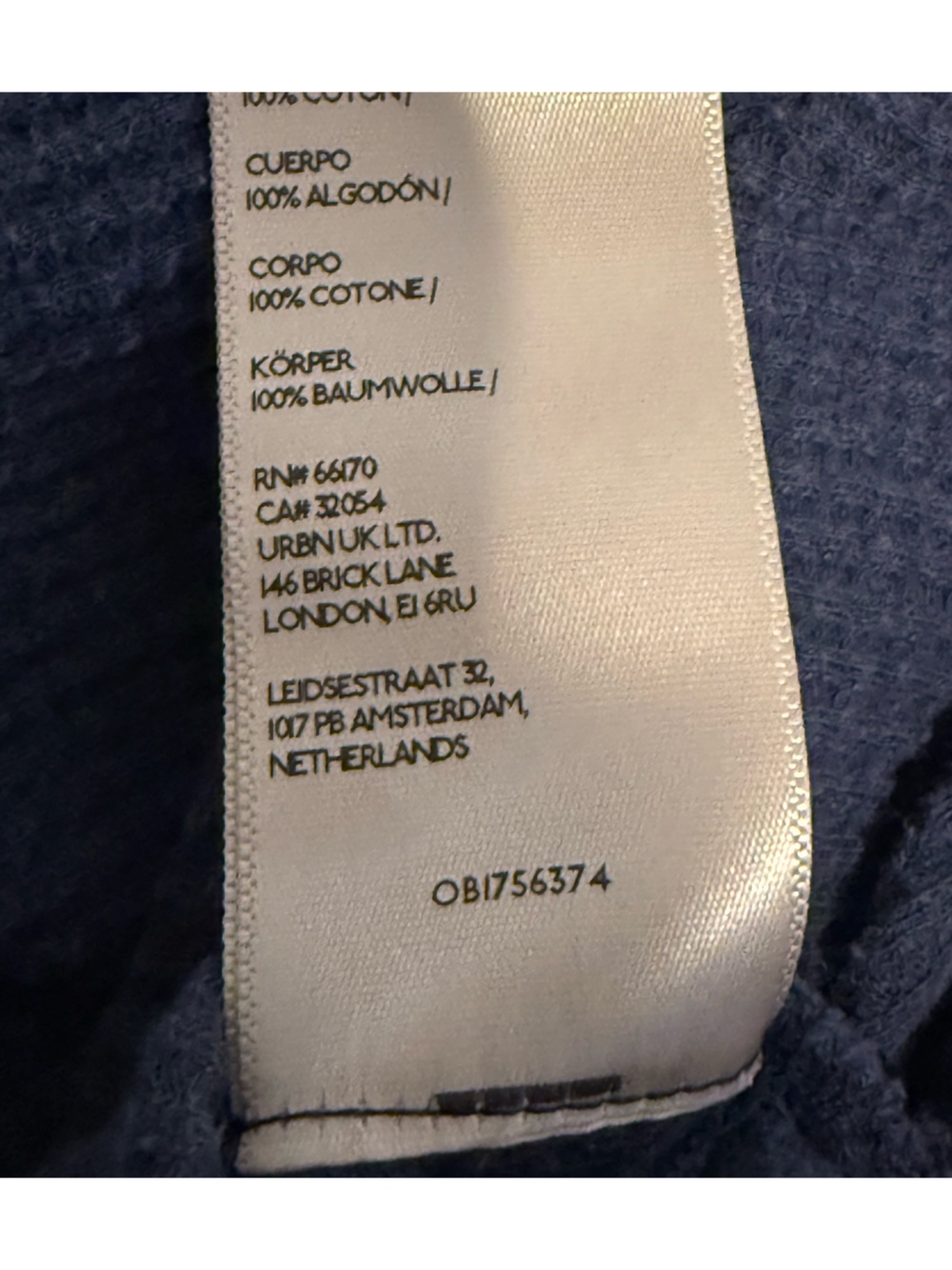 Free People We The Free Microphone Drop Thermal Blue Oversized M - Picture 7 of 16